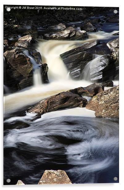 Majestic Waterfall in Glen Orchy Acrylic by Jane Braat