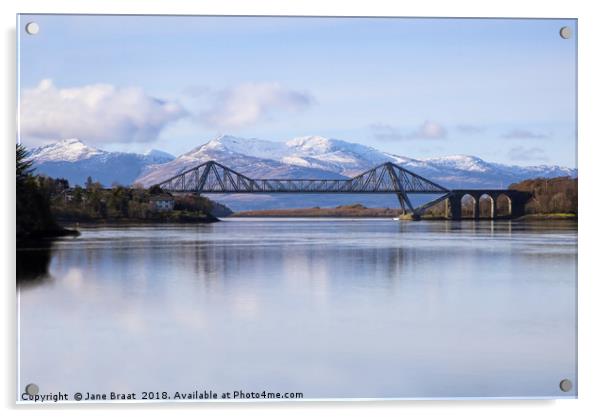 A mesmerizing view of Connel Bridge and Loch Etive Acrylic by Jane Braat