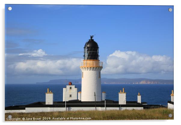 Guiding Light on Scotland's Edge Acrylic by Jane Braat