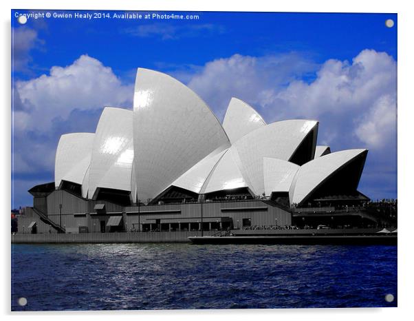 Sydney Opera House black and white icon Acrylic by Gwion Healy