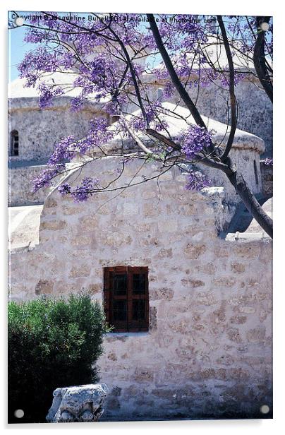 A Church in Paphos Acrylic by Jacqueline Burrell