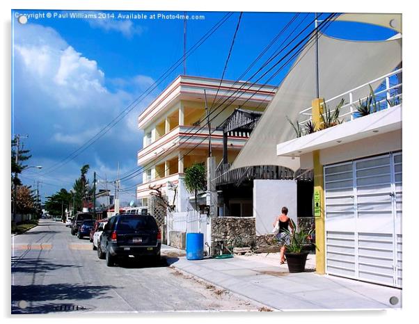 Street Scene in Puerto Morelos Acrylic by Paul Williams