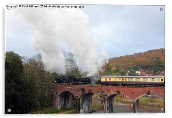  Steam Locos on Coalbrookdale Viaduct Acrylic by Paul Williams