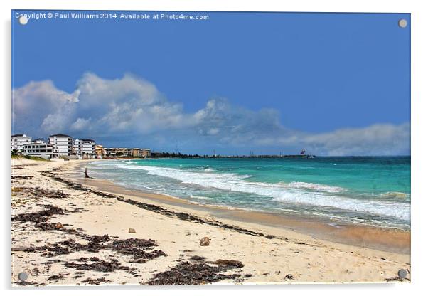 South Beach at Puerto Morelos Acrylic by Paul Williams
