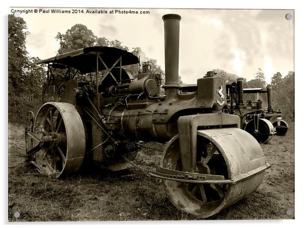  Aveling Steam Road Roller (sepia) Acrylic by Paul Williams