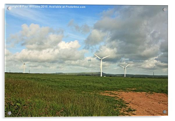  Wind Farm in Cornwall Acrylic by Paul Williams