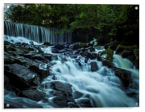  Irish Waterfall - Crumlin Glen, County Antrim, N. Acrylic by Chris Curry