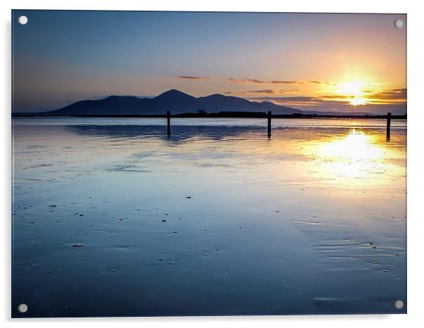  Mourne Mountains From Tyrella Beach, Ireland Acrylic by Chris Curry