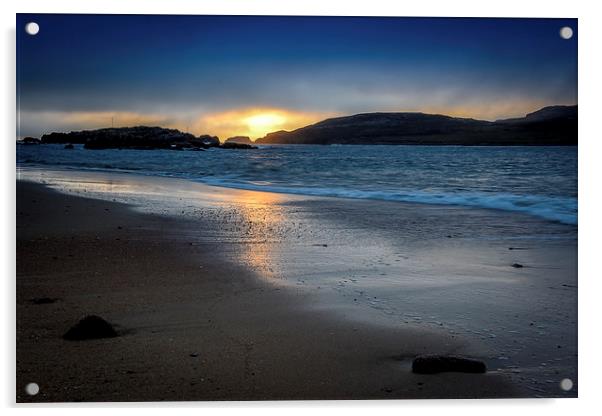  Ireland Cruit Island, Kincasslagh Donegal Sunset Acrylic by Chris Curry
