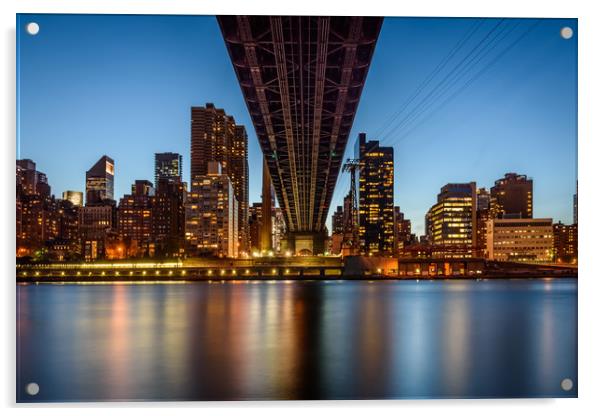 59th Street Bridge Midtown Mahattan New York City Acrylic by Chris Curry