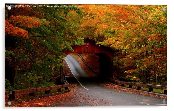  Fall Covered Bridge Acrylic by Ian Pettman