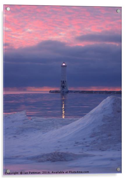 Lighthouse in the Pink Acrylic by Ian Pettman