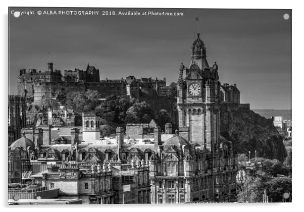 Edinburgh Castle & The Balmoral Hotel, Edinburgh Acrylic by ALBA PHOTOGRAPHY