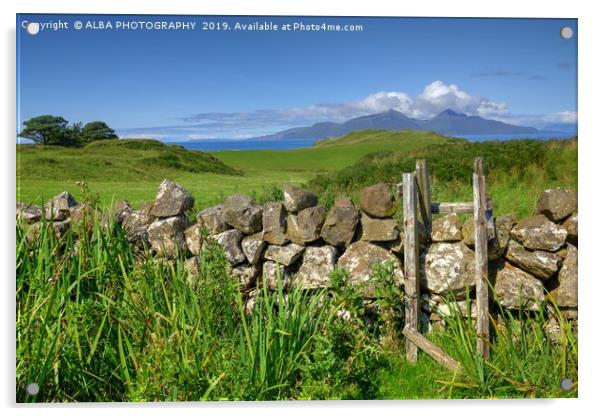 Overlooking Isle of Rum, Small Isles, Scotland Acrylic by ALBA PHOTOGRAPHY