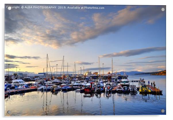 Mallaig Harbour, North West Scotland. Acrylic by ALBA PHOTOGRAPHY