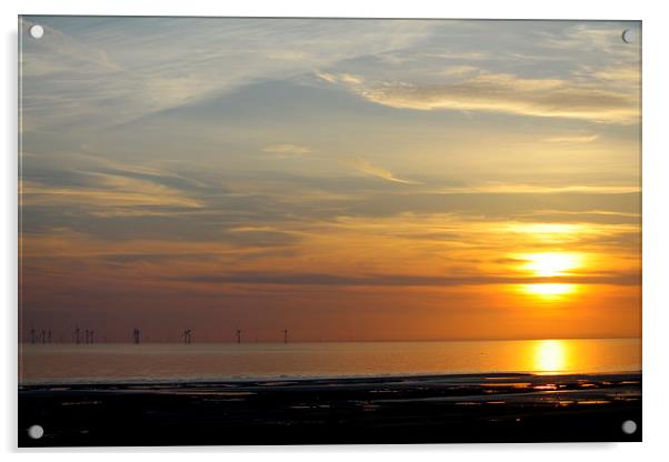 Windfarm Sunset Acrylic by Rob Seales