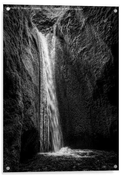 Nauthusagil Waterfall Acrylic by Stephen Stookey