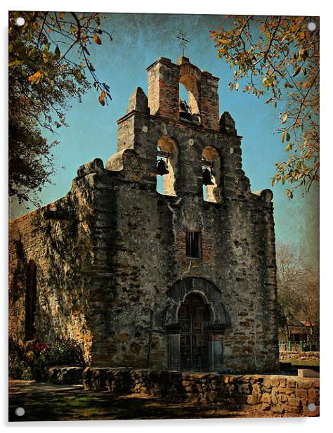 Mission Espada--San Antonio, Texas Acrylic by Stephen Stookey