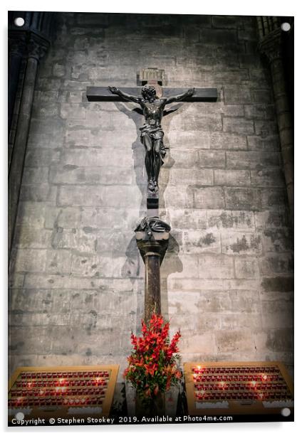 Crucified - Notre Dame Cathedral Acrylic by Stephen Stookey