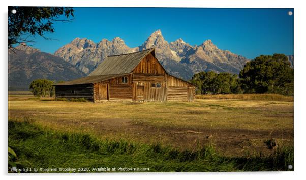 T. A. Moulton Barn and Grand Teton Acrylic by Stephen Stookey