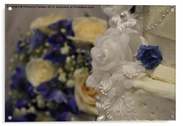  Blue & White Wedding Acrylic by Rebecca Hansen