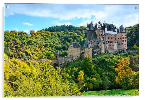 Eltz Castle Acrylic by Gisela Scheffbuch
