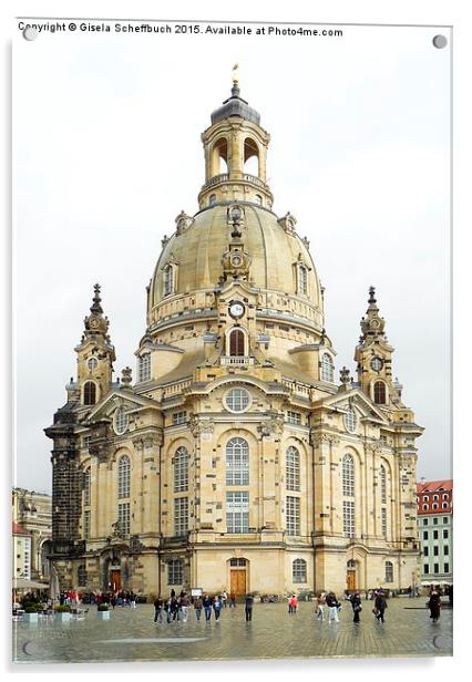  Dresden Frauenkirche Acrylic by Gisela Scheffbuch