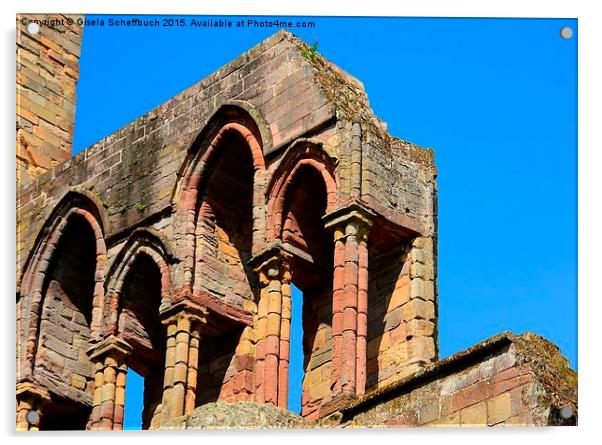  Jedburgh Abbey - Detail Acrylic by Gisela Scheffbuch