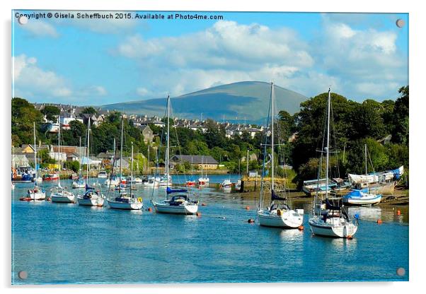  River Seiont in Caernarfon Acrylic by Gisela Scheffbuch