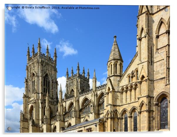 York Minster  Acrylic by Gisela Scheffbuch