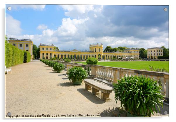 The Orangery in Kassel Acrylic by Gisela Scheffbuch