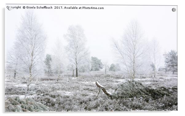 Frosty Heathland  Acrylic by Gisela Scheffbuch
