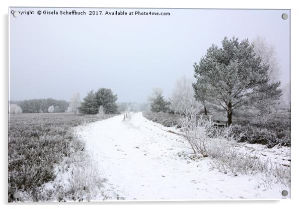 Moorland Trail on a Cold Winter Day Acrylic by Gisela Scheffbuch