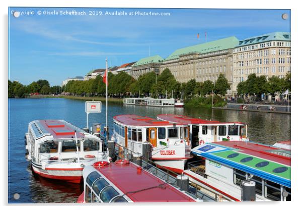 Hamburg - Summer on the Alster River Acrylic by Gisela Scheffbuch