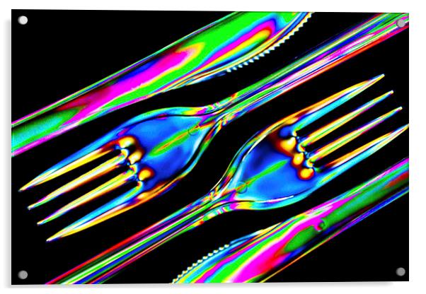 Polarized Party Cutlery Acrylic by Steve Allen