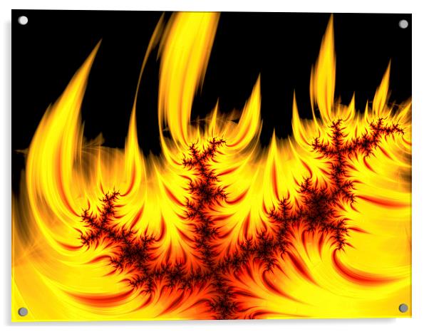 Fractal fire burning hot Acrylic by Matthias Hauser