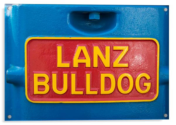 Sign Lanz Bulldog on tractor Acrylic by Matthias Hauser