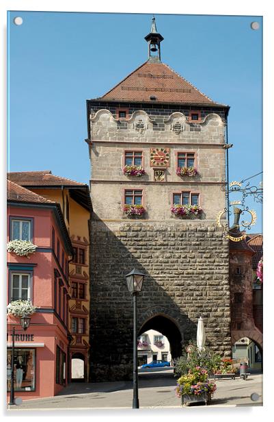 Town Gate Rottweil Germany Acrylic by Matthias Hauser