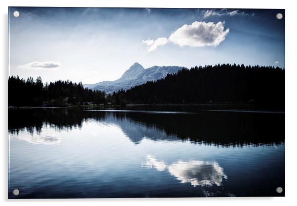 Water reflection black and blue Acrylic by Matthias Hauser