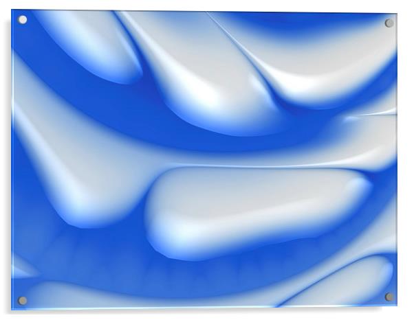Cool blue digital ice abstract Acrylic by Matthias Hauser