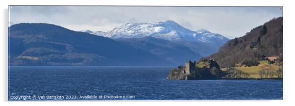 Urquhart Castle and Loch Ness Acrylic by Veli Bariskan