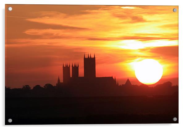 Lincoln Cathedral at Sunset Acrylic by Tim  Senior