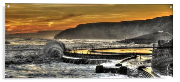 Wave Swirl at Sunrise Acrylic by Andrew McCauley