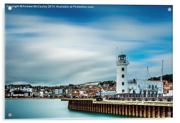  Scarborough Lighthouse Acrylic by Andrew McCauley