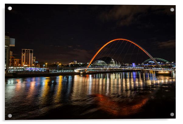  Milennium Bridge after dark Acrylic by keith franklin