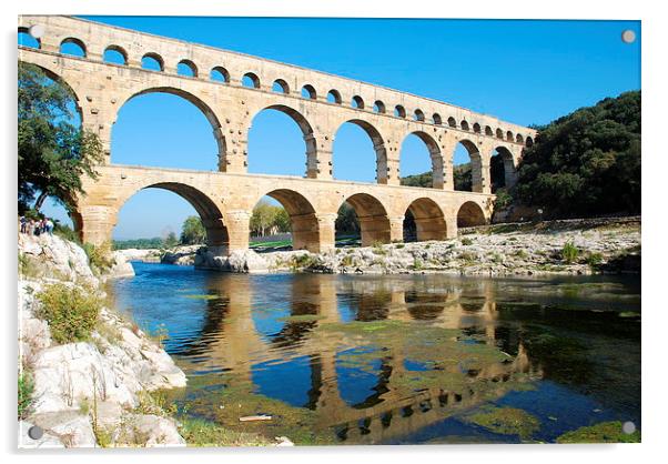 Pont du Gard, aqueduct, Languedoc, France Acrylic by Peter Bundgaard Kris