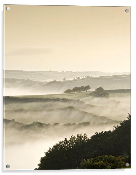 Morning Mist from Winsford Hill Acrylic by Nick Pound