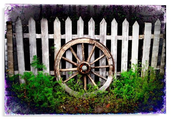 Wagon Wheel Acrylic by Julia Whitnall