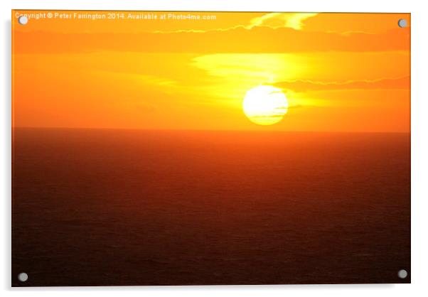 Sunset Over The Sea Acrylic by Peter Farrington