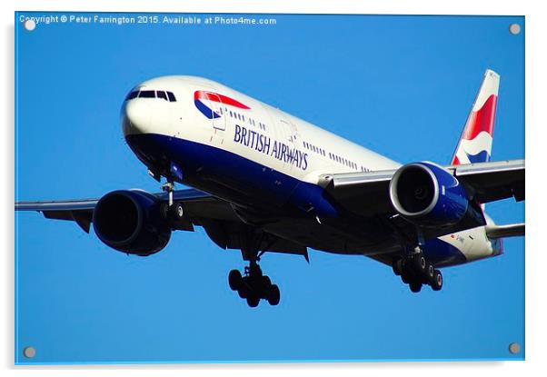 Landing At Heathrow Acrylic by Peter Farrington
